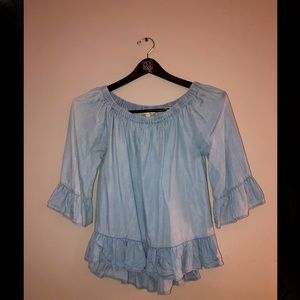 Jane & Delancey; blue; flowy top